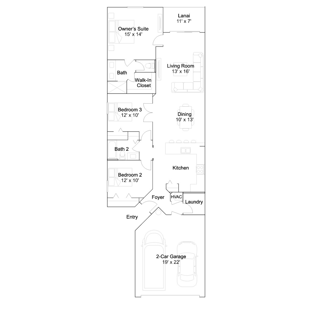 The Hiddenite floor plan