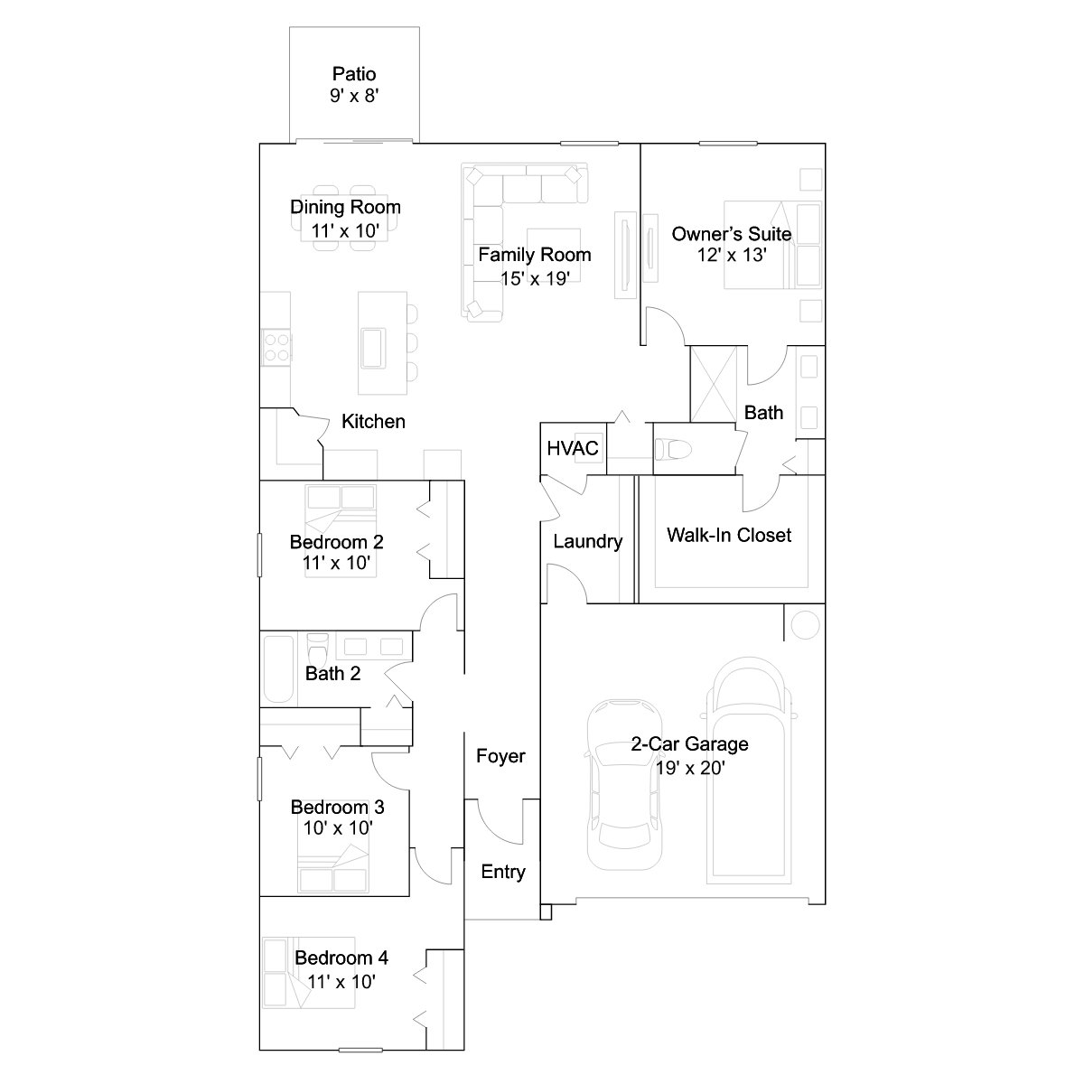 The Lovegrass floor plan