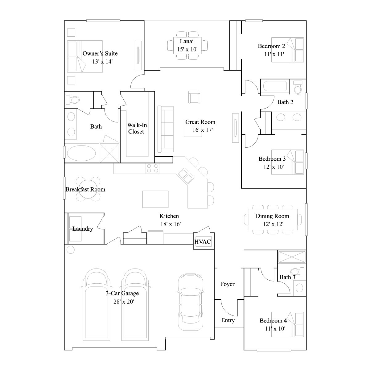 The Cinnamon Teal floor plan